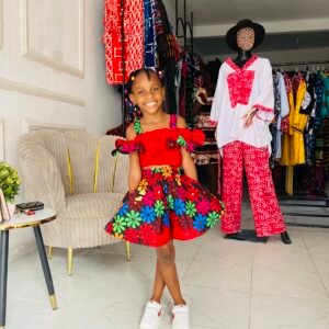 Flower two piece for little girls (60% cotton)