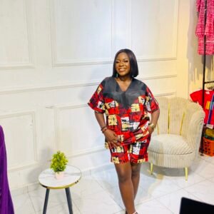 Sa red and black two piece shorts