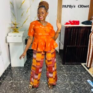 Co Kente two piece orange