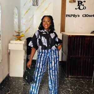 two piece plain and patten black